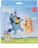 The image shows the packaging of a Bluey bead set. Produktbild-Vorschau