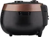A side view of a black and copper electric rice cooker. Voir les images du produit