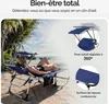 Chaise longue en aluminium bleu Bari XXL 210cm pare-soleil Voir les images du produit 5