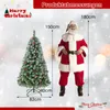 A Christmas tree and a Santa Claus figure are shown with measurements, indicating product dimensions. Voir les images du produit
