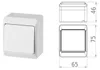 Wandmontageschakelaar voor inbouwspots, wit, IP44, HERMES Productafbeelding-voorbeeld 7