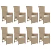The Living Store 9-tlg. Garten-Essgruppe mit Kissen Beige Produktbild-Vorschau 4