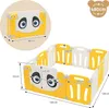 A diagram showing the dimensions of a baby playpen with a panda design. Produktbild-Vorschau