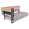 Merax Tagesbett Polsterbett 90x200cm mit Ausziehbett Produktbild-Vorschau 8