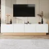 MODFU Weiß TV-Lowboard mit großem Stauraum Geriffener Produktbild-Vorschau 2