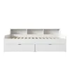 A white daybed with storage drawers and shelves is shown against a white background. Náhled obrázku produktu