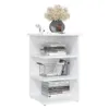 vidaXL Étagère d'appoint blanc 35x35x55 cm Bois composite Voir les images du produit 11