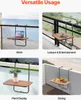 A collage of four images showing a balcony table used for different purposes. Voir les images du produit