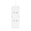 The back of a white power strip with mounting holes. Náhled obrázku produktu