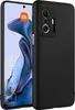 A black silicone phone case is shown on a smartphone. Náhľad obrázku produktu