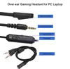 Diagram showing the different parts and connectors of a gaming headset. Produktbild-Vorschau