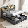 Letto imbottito INONEFT 160x200 cm con LED e porta USB di Anteprima dell’immagine prodotto 1