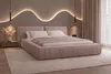 Doppelbett mit Kopfteil, Bettrahmen, Polsterbett Doppelbett Produktbild-Vorschau 1