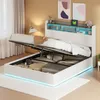 Łóżko tapicerowane UnboxG 140×190 cm, białe, z aksamitu – Podgląd zdjęcia produktu 1