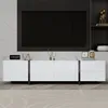 MODFU Mobiletto TV moderno basso con LED e lucido, Anteprima dell’immagine prodotto 6