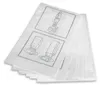 A stack of white paper bags with diagrams printed on them. Produktbild-Vorschau