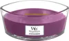 A WoodWick Spiced Blackberry scented candle in a clear glass container. Produktbild-Vorschau