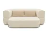 A cream-colored sofa with two throw pillows, presented on a white background. Produktbild-Vorschau
