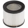 A cylindrical filter with white pleated paper and black top and bottom rims, shown against a white background. Voir les images du produit