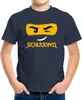Kinder T-Shirt Jungen Bausteine Gesicht Ninja Figur Produktbild-Vorschau 1