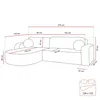 A diagram showing the dimensions of a sectional sofa. Produktbild-Vorschau