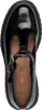 A top-down view of a black patent leather shoe with a T-strap and buckle. Produktbild-Vorschau