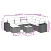 8-tlg. Garten-Sofagarnitur mit Kissen Schwarz Poly Rattan Produktbild-Vorschau 9