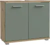 Mobile sottolavabo, 2 ante, finitura rovere e verde salvia, Anteprima dell’immagine prodotto 1