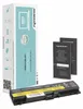 A product shot of a laptop battery and its packaging, along with two warranty cards. Produktbild-Vorschau