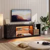 A modern living room with a TV stand, TV, and decor. Anteprima dell’immagine prodotto