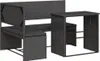 Möbel Gartensofa in L-Form mit Tisch und Kissen Schwarz Produktbild-Vorschau 2