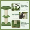 A collage of images showcasing a cat tree with different features and a cat interacting with it. Produktbild-Vorschau
