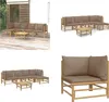 vidaXL 6 tlg. Garten Lounge Set mit Kissen Taupe Bambus - Produktbild-Vorschau 1