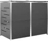 Abri pour poubelles pour 2 tonnes 138x77,5x115,5 cm acier Voir les images du produit 4