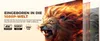 Marketing image with text and a graphic of a lion's head. Produktbild-Vorschau