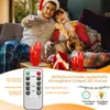 A couple with a dog, celebrating Christmas, with LED candles and gifts. Produktbild-Vorschau