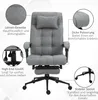 A grey office chair with various features highlighted by text and close-up images. Náhled obrázku produktu