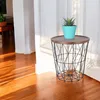 Kovový přístavný stolek s mřížkou 39 cm - černý - Košíkový Náhled obrázku produktu 8