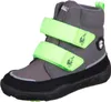 A single gray and black winter boot with neon green accents and straps. Produktbild-Vorschau