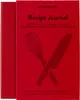 A red Moleskine recipe journal with illustrations of a whisk and a knife. Anteprima dell’immagine prodotto