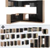 Eckküche Vicco R-Line Schwarz Hochglanz/Goldkraft Eiche 287 Produktbild-Vorschau 8