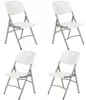 Four white folding chairs arranged in a 2x2 grid on a white background. Náhled obrázku produktu