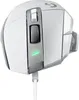 A close-up, studio shot of a white gaming mouse. Voir les images du produit