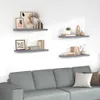 vidaXL Schweberegale 4 Stk. Grau 80x23,5x3,8 cm MDF Produktbild-Vorschau 2
