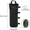 A black sandbag weight for a gazebo, with dimensions and feature information displayed. Produktbild-Vorschau