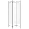 A three-panel room divider with white fabric panels and a black metal frame, shown against a white background. Voir les images du produit