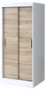 Schiebetürenschrank 90x200cm - Weiß Matt & Sonoma Eiche - Produktbild-Vorschau 1