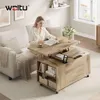 WOLTU Couchtisch höhenverstellbar, mit Rollen, Hebeplatte Produktbild-Vorschau 2