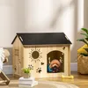 Dřevěná psí bouda PawHut s větracími otvory, do interiéru, Náhled obrázku produktu 2