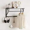 HOMCOM Wandgarderobe mit Ablage 70 cm Wandregal mit 5 Haken Produktbild-Vorschau 6